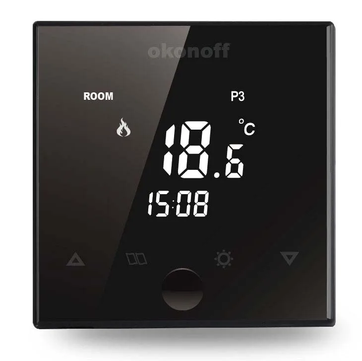 X7-PE black touch screen weekly programmable electric under floor heating smart room thermostat