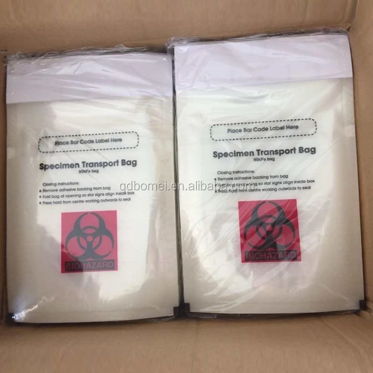 95 KPA specimen transport bags biohazard infectious waste bag kangaroo bag