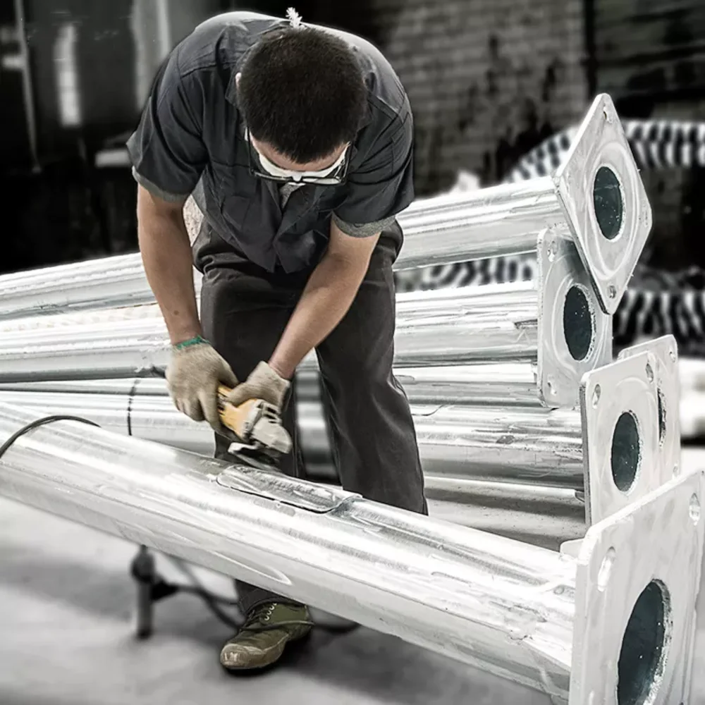 3M Q235 Galvanized Steel Street Lighting Pole Custom Heights for Garden Outdoor Road LED Lamp Available Square Octagonal Designs