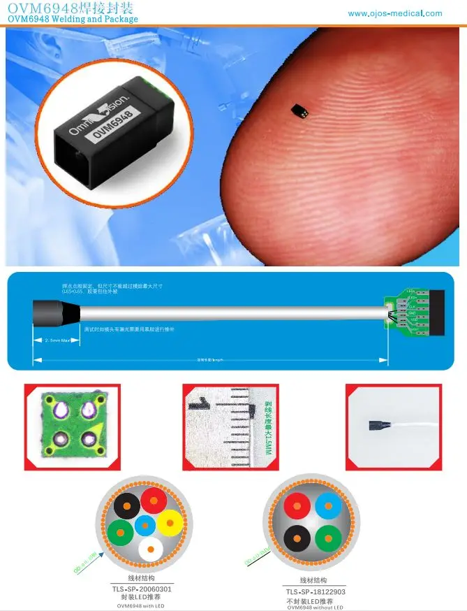 Disposable flexible 1mm endoscope camera module CMOS camera USB for bronchoscope