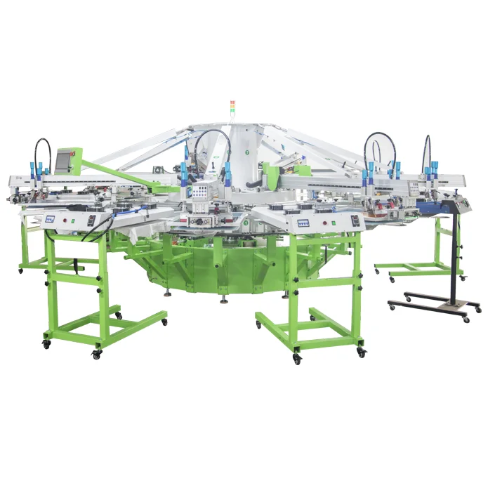 High-Accurate 8-Color Full-Servo Screen Printing Machine for Garments & T-Shirts Used Condition with PLC Components