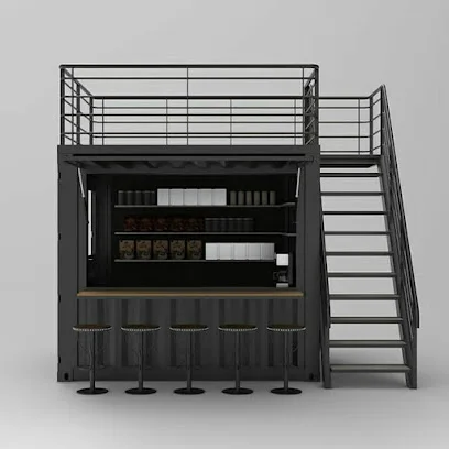 Двухэтажный ресторанный киоск модифицированный сборный модульный контейнер для кафе с отгрузкой и ограждением на