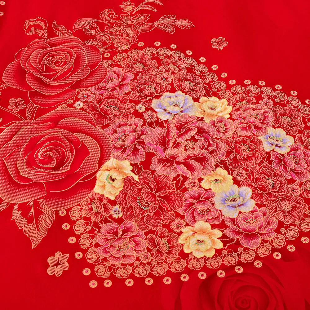 Wholesale Flower Printed Cloth Fabric Bedding Sheet Jet Calico