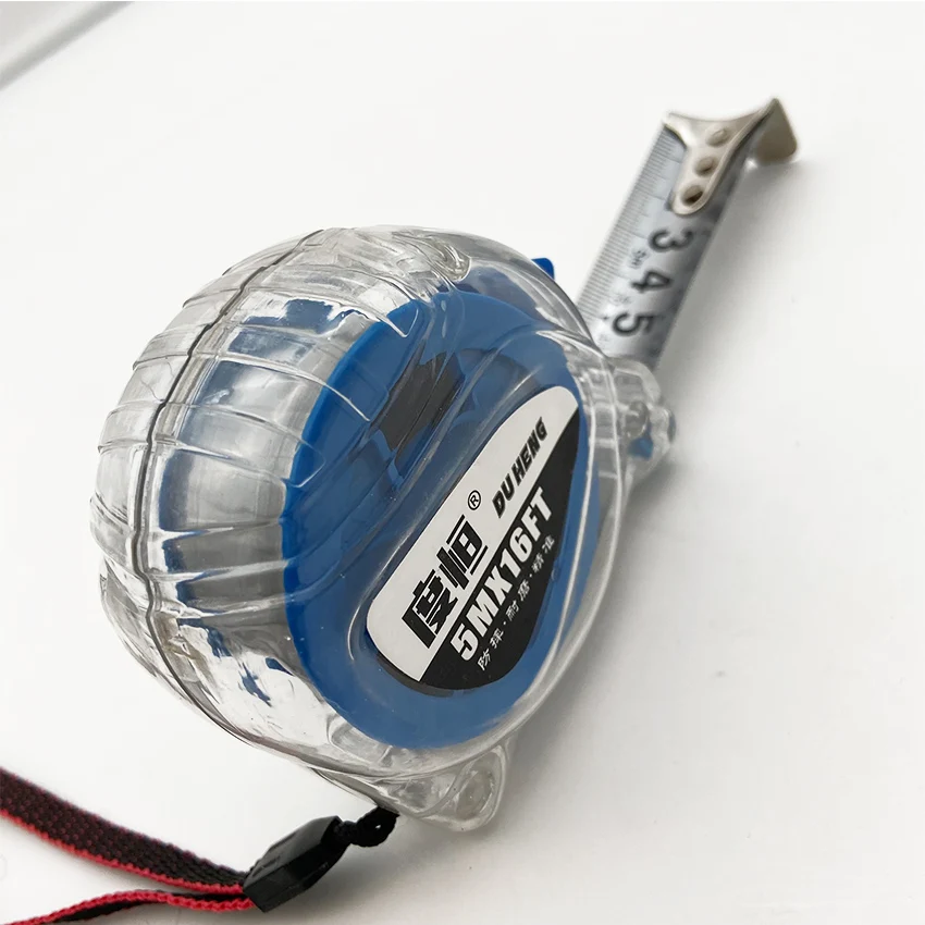 Transparent thickened durable new fashion measuring tape iron axis British sky blue construction site measuring tool