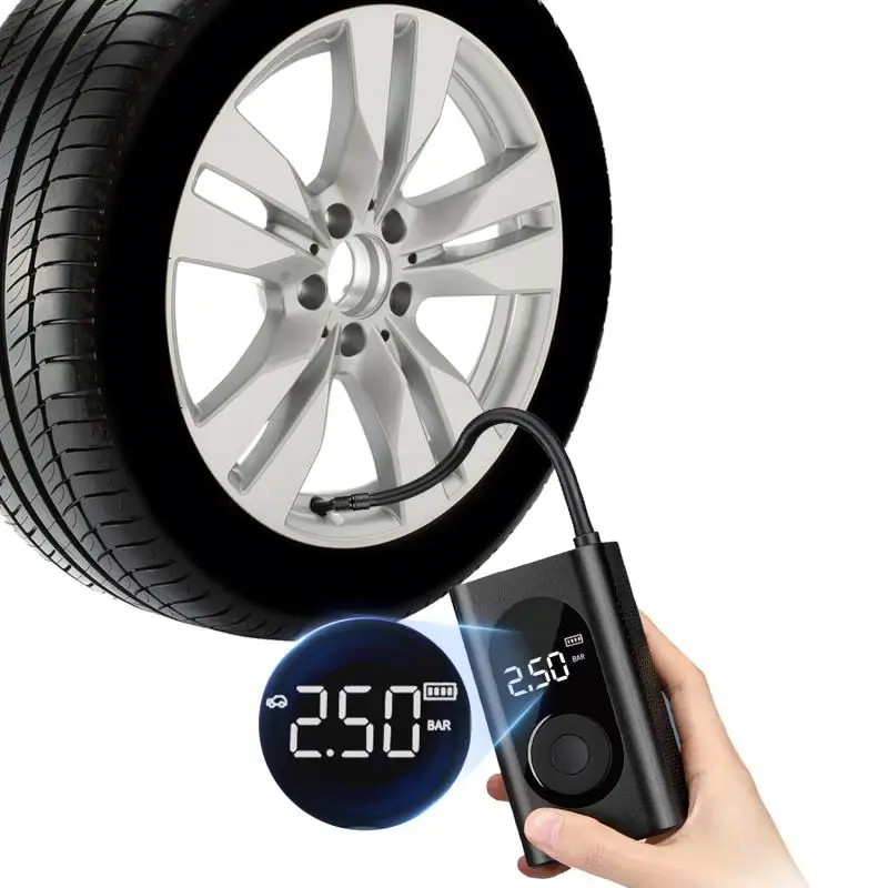 AP04 Tire Pressure Gauge Function  Portable Digital Air Pump for Car Motorcycle E-scooter Bicycle Tires Pumping LED light