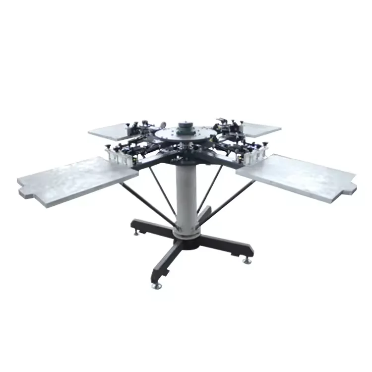 Manual Flat 4/6/8 Colour Screen Printing Machine For T-shirt,4/6/8 Station Screen Printer