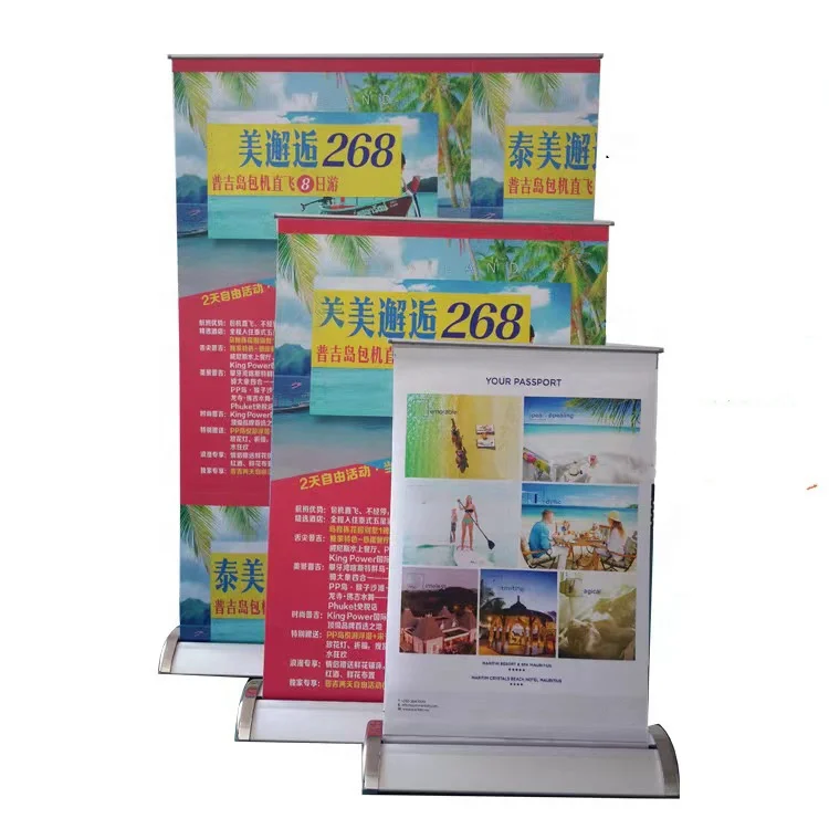 2024 wholesale table mini roll up banner stand for advertising