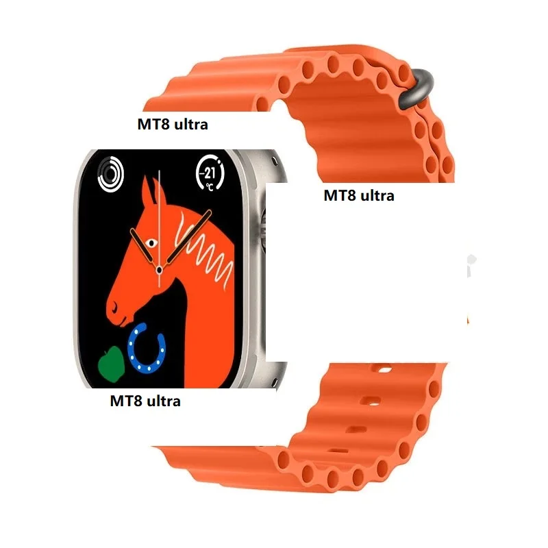 Original MT8 Ultra Smart Watch Series 8 NFC Body Temperature Monitor Siri Ai Voice Assistant Bluetooth Call iwo 49MM Smartwatch