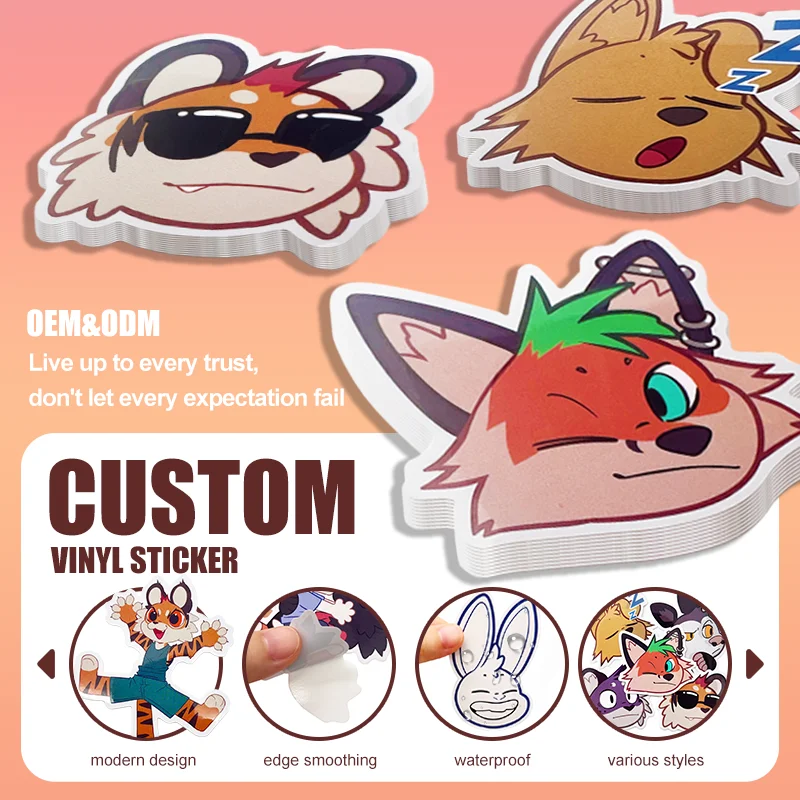 Unique Custom Sticker Set Personalized Laser Printed Cartoon Designs Wholesalers High Quality Custom Decorative Stickers