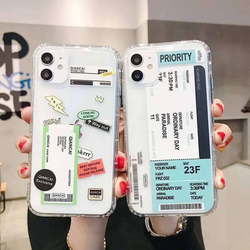 Custom Clear Transparent Phone Case Customised Logo for iPhone All Brand Smart Phone Samsung Huawei Xiao Mi Redmi Moto Vivo Oppo