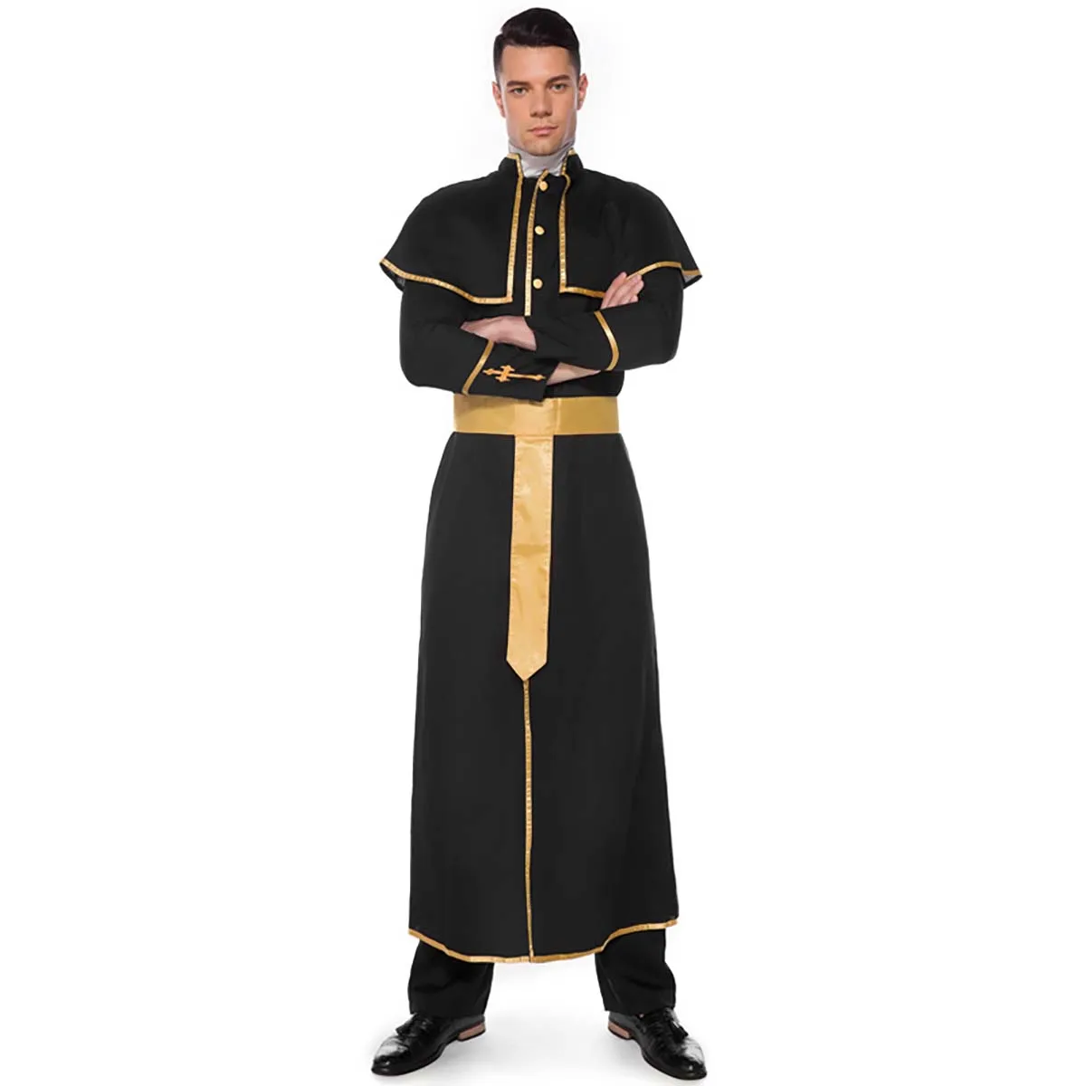 Halloween Clothes Men Pastor Cosplay Father Priest Bishop Costumes CARR-023-3