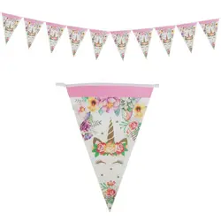 Factory  selling birthday party supplies double side printing 19*28cm paper Pennants, Triangles FLAGS ,  Party banners