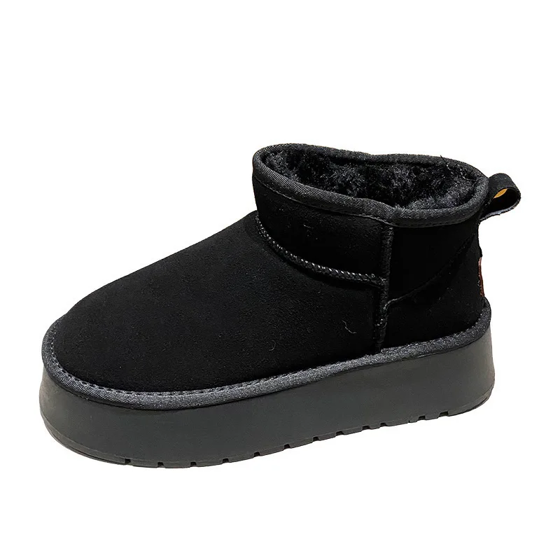 Wholesale custom OEM daily warm shoes light waterproof heightened cotton boots flat ankle snow boots