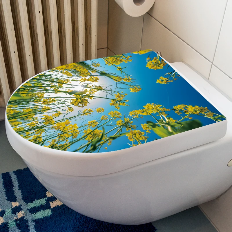 Bathroom toilet decal stickers for toilet seat cover waterproof stickers for bathroom sticker