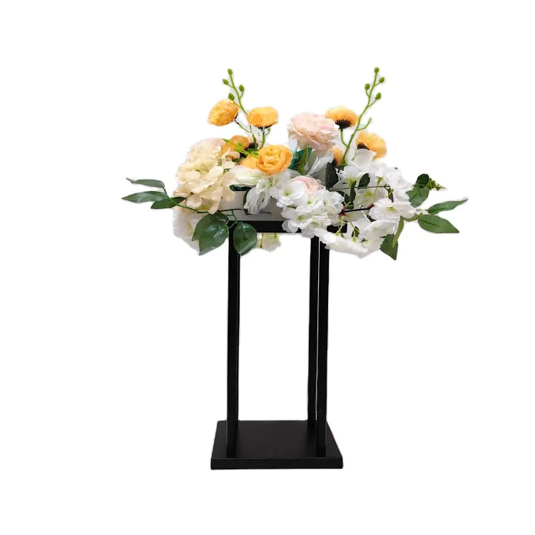 metal vase column stand black flower stand centerpieces for wedding table decoration