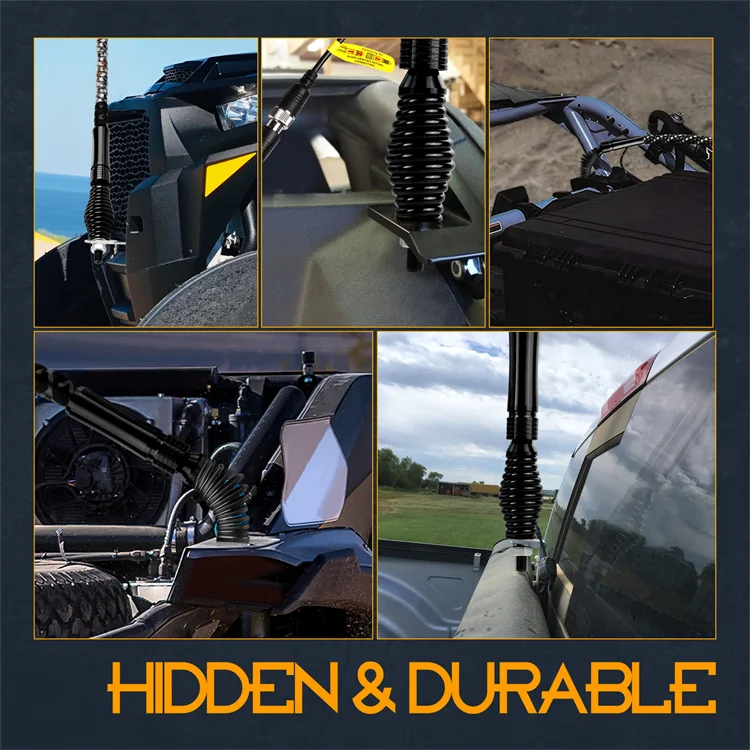 7MM Spring Vertical Mount Safety Led Whip Light Spring Mount