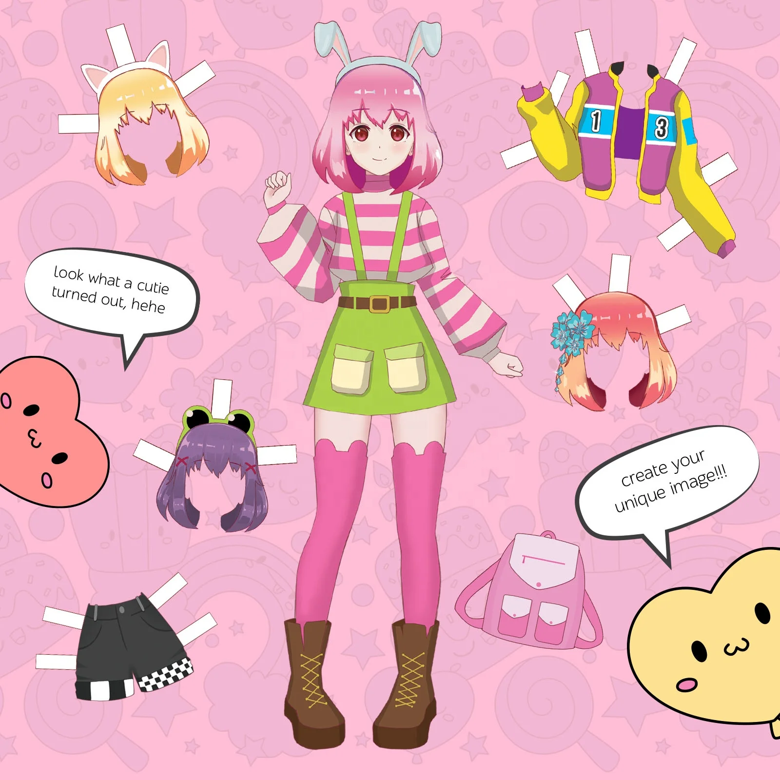 Anime paper doll cut and dress up book for kisd, Kawaii dress up your favourite character book for kids have fun