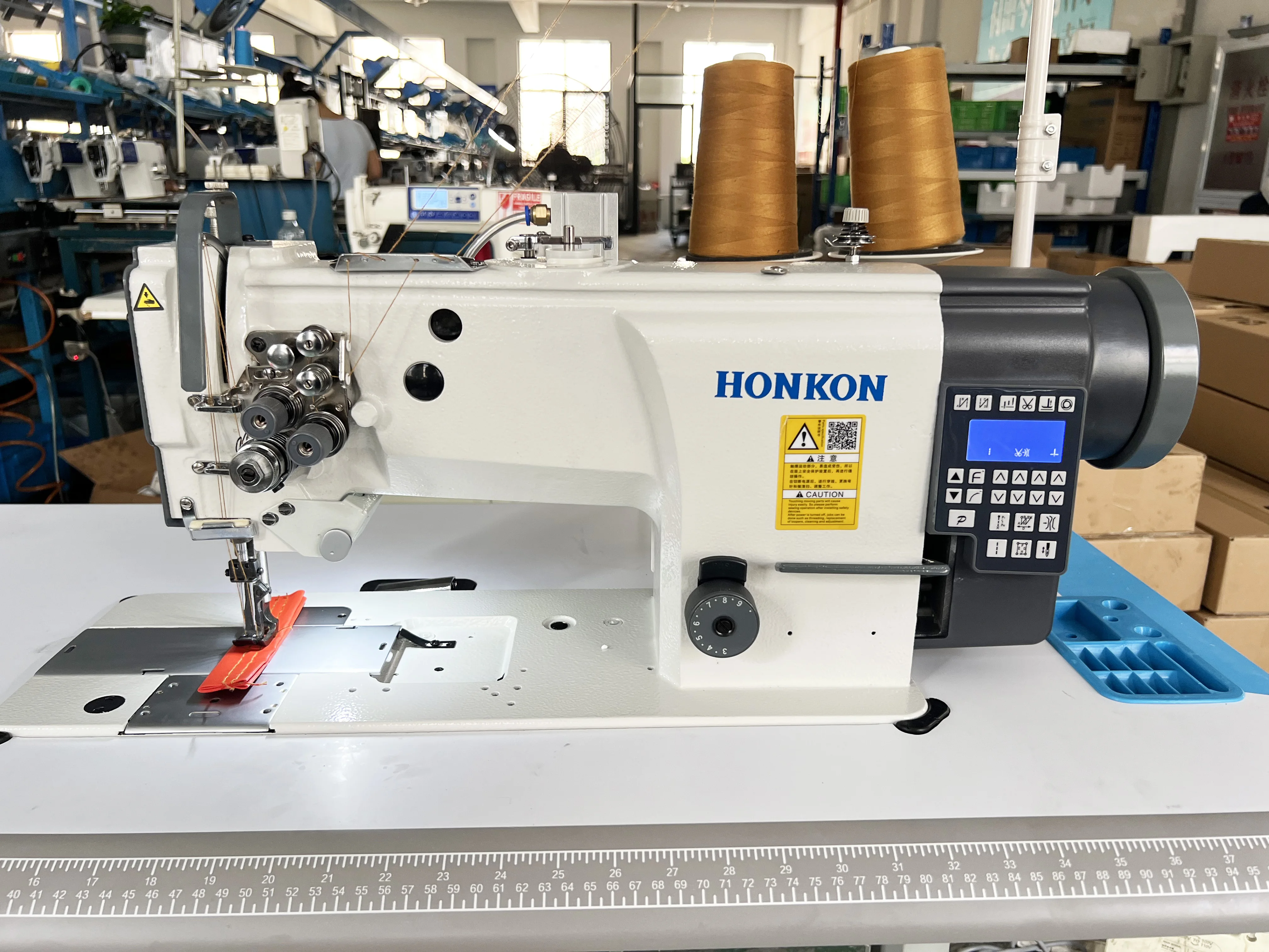 Top Quality  HONKON-4420-D4 Heavy Material High Speed Twin Needle Lockstitch Sewing Machine