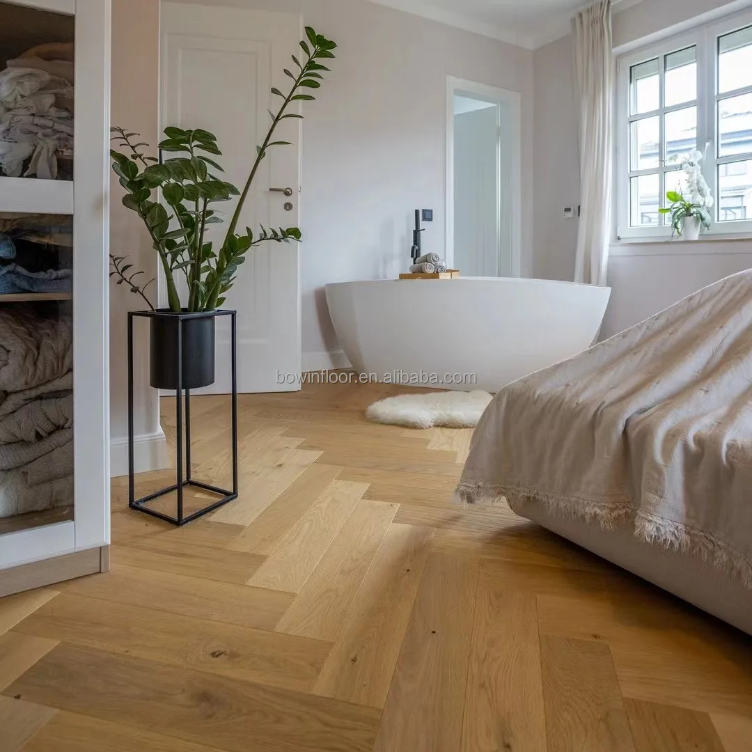 natural wood engineered flooring CD grade white oak parquet