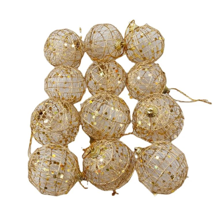 2020 Hot Sale Christmas decorations Christmas tree pendant golden dusted Christmas ball with scales