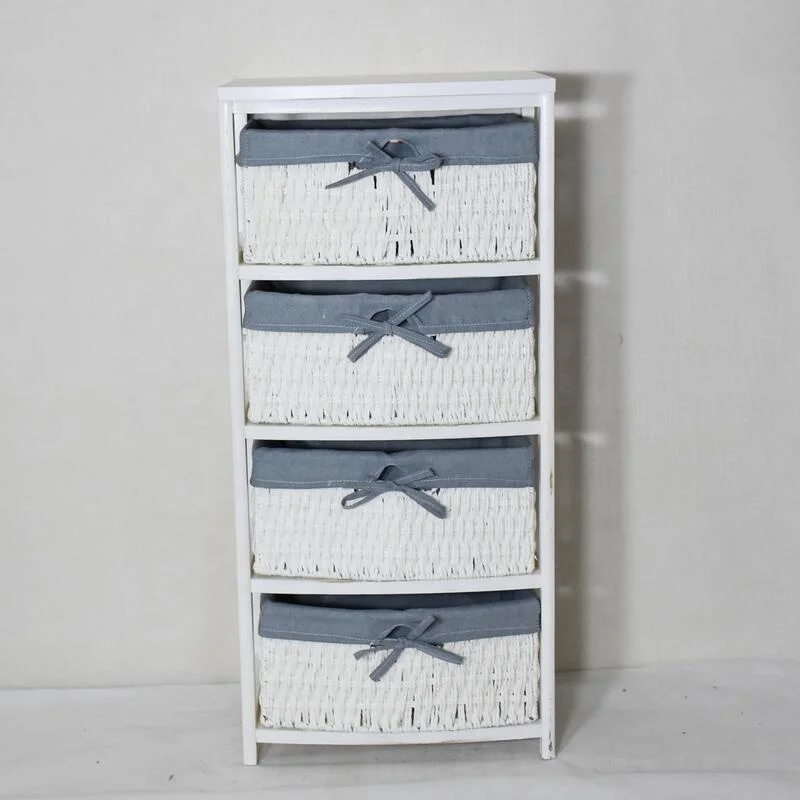 Factory Cheap High Quality Wholesale Rustic Living Room Wooden Drawers and Wicker Drawers Storage Cabinets