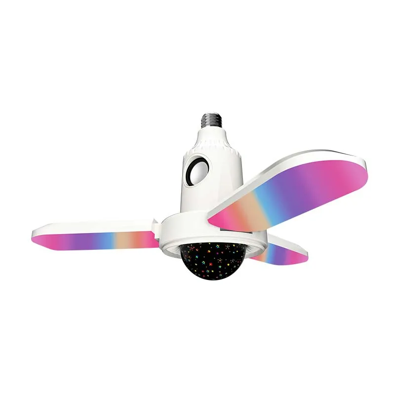 3 FANS led light E27 Bulb Sound Activated Party Lights with Remote Control Dj Lighting Disco Ball for Home Room Dance Parties