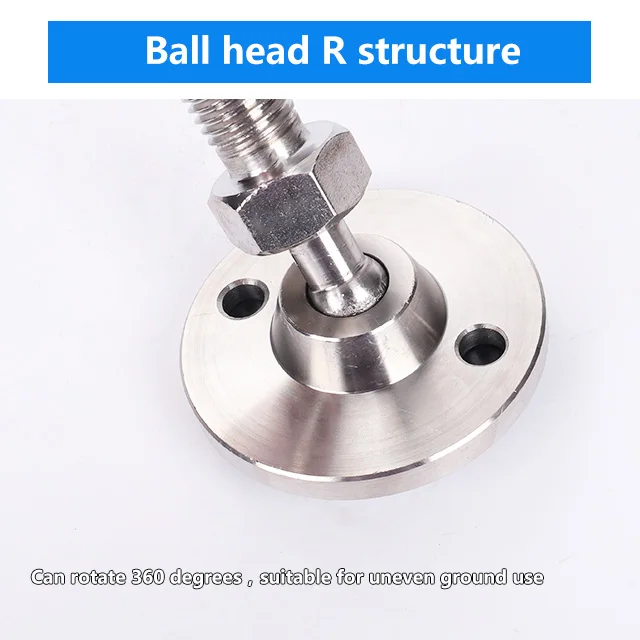 Industrial 304 stainless steel heavy duty leveling feet universal swivel adjustable feet M16 with base dia 100mm