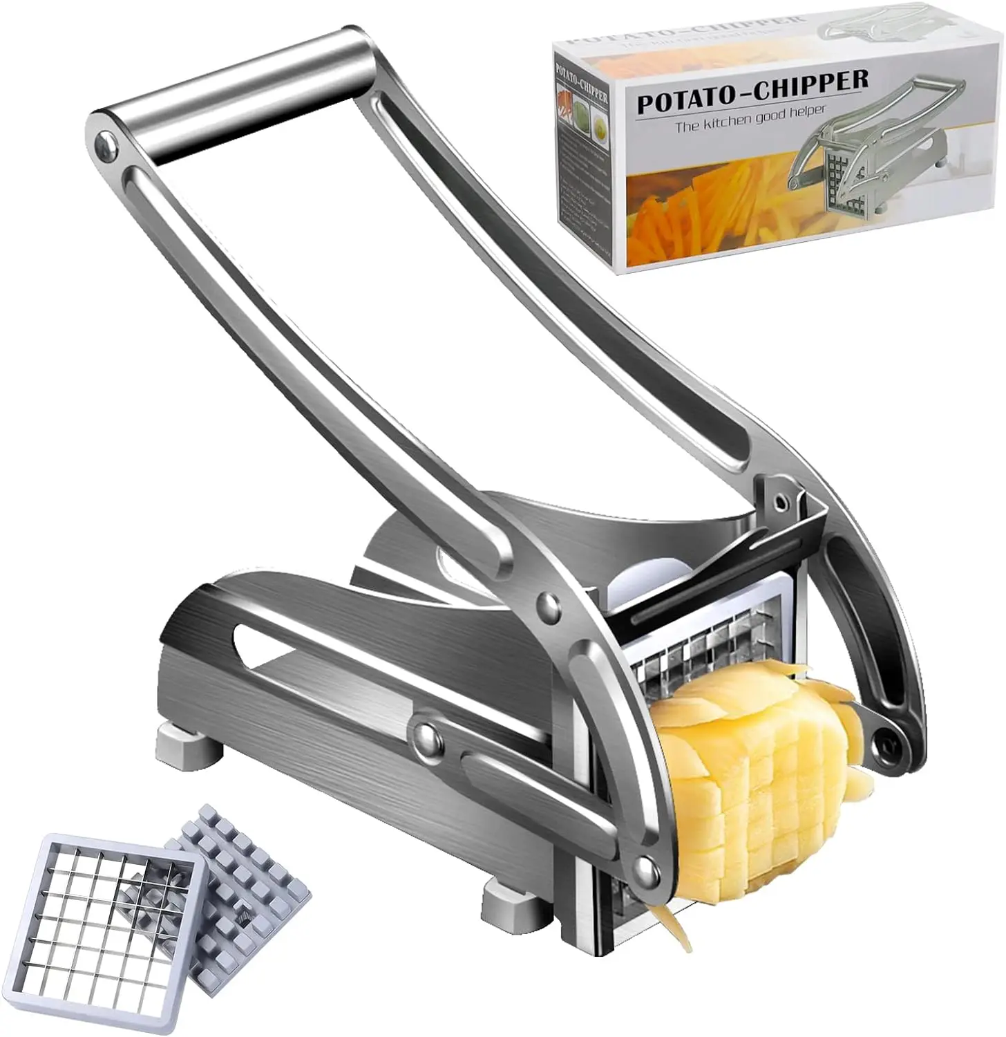 Hot Sale High Quality Home Kitchen Tools Veggie Chopper Stainless Steel Potato Cutter Slicer Manual French Fry Cutter