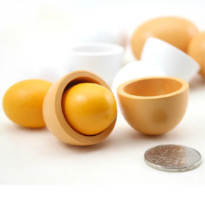 The Easter wood DIY eggs cup shakers tray holder toy for children