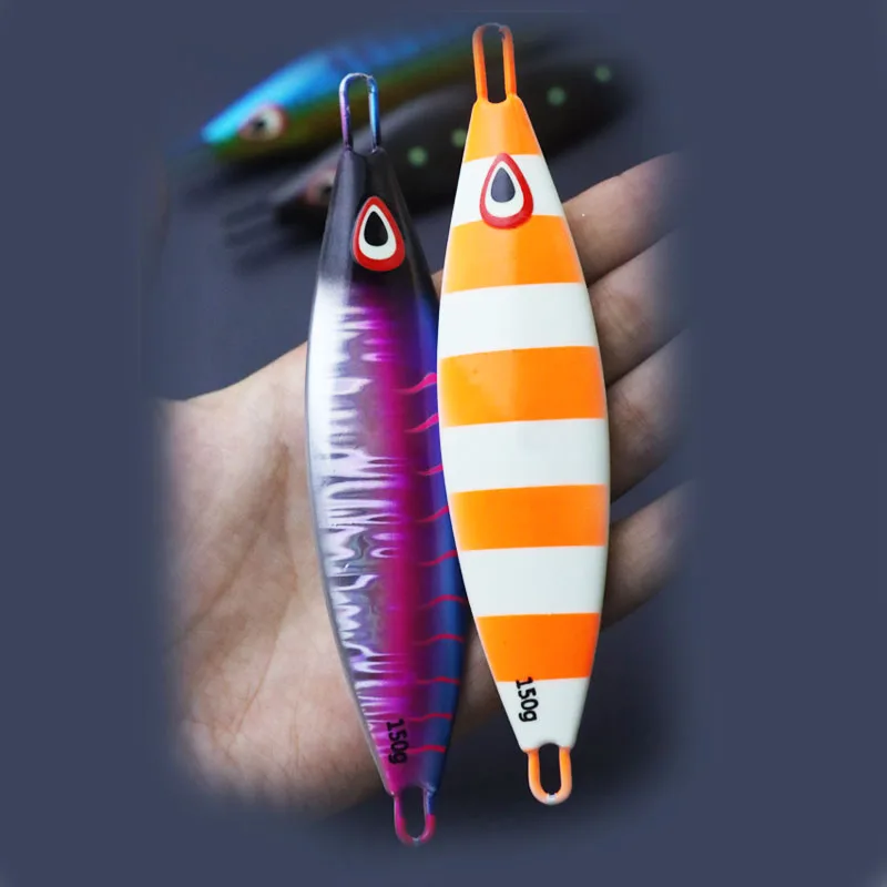 New Epoxy Resin Jigs Lures 150g 200g Metal Vertical Jigging Lead Pencil Speed Sinking Fishing Lures For Seawater