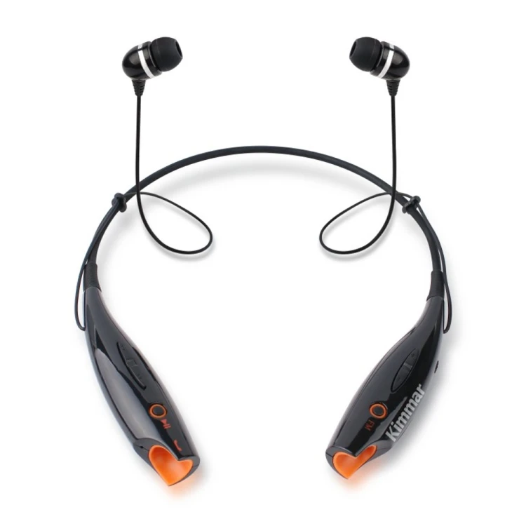 Retractable V4.2 multipoint handsfree hifi bass wireless neckband sports earphone wireless gaming headsets