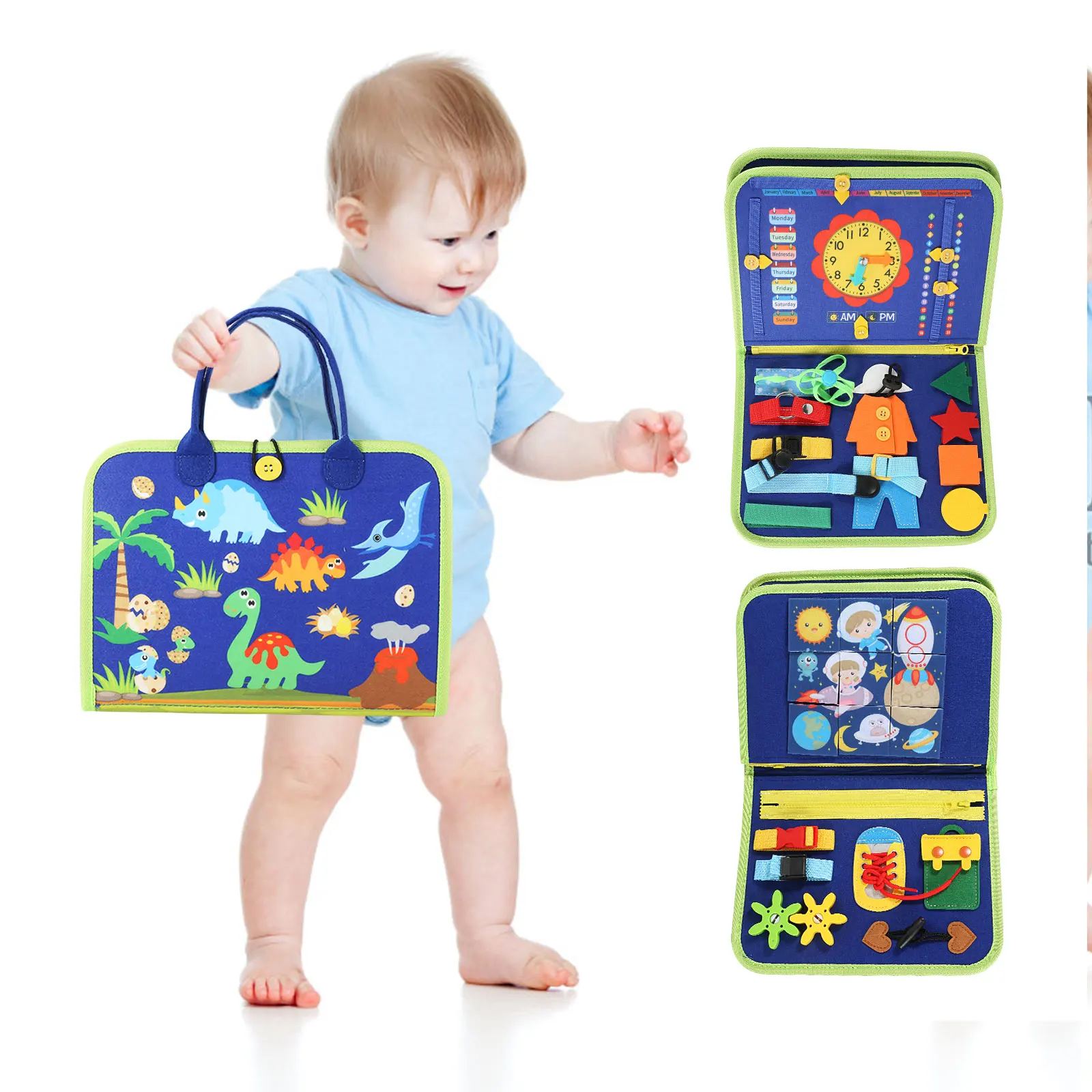 Trending Products Montessori Sensory Activity Board For Toddlers Develops Basic And Fine Motor Skills Felt Busy Board