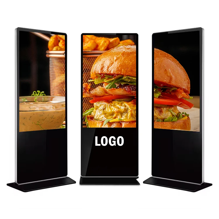 43 49 55 Inch Indoor Floor Standing Digital Signage Touch Screen Totem Lcd Advertising Kiosk Vertical Media Player Display