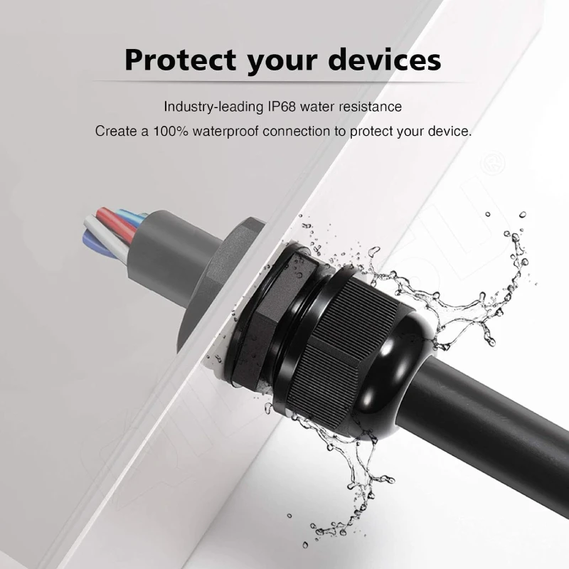 Waterproof ip68 black grey nylon pvc Cable Gland M12 M16 M20 M25 M32