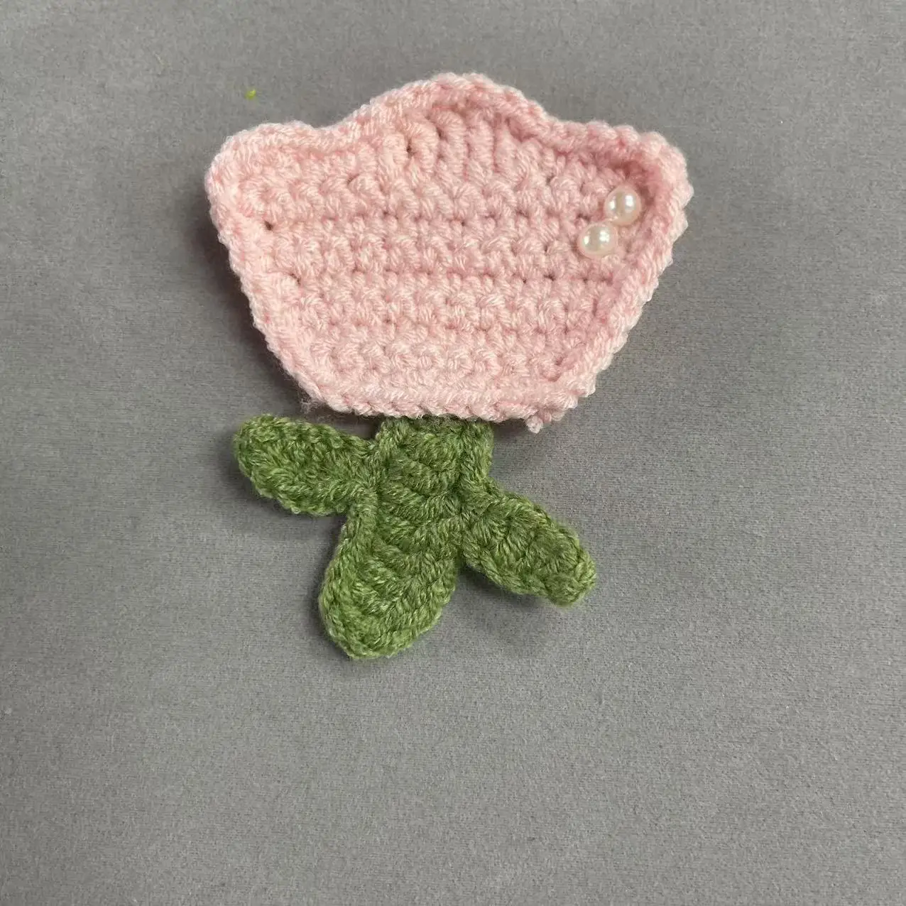 ZSY Small Size Tulip Crochet Flowers Applique Manufactures Handmade Knit Kit Crochets Plush Crochet Flowers