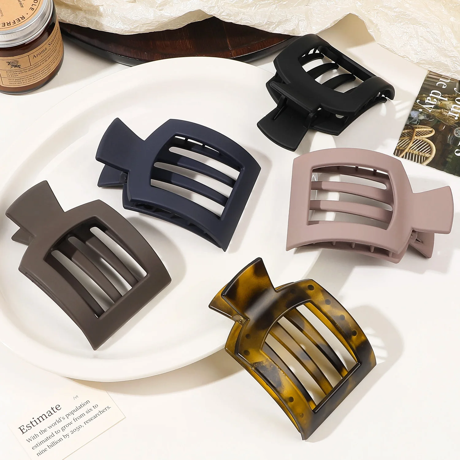 Wholesale Hot Selling Duckbill Hair Clip 9cm Plastic Matte Flat Square Ponytail Accessories for Women