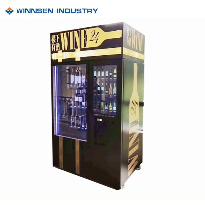 Sparkling champagne beer alcohol spirit bottle olive oil Wine Vending Machine with remote control