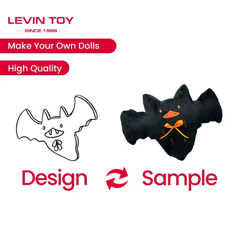 Factory Custom Stuffed Animal Soft Bat Doll with Different Colors Bat Plush Toys Presents for Birthday Halloween