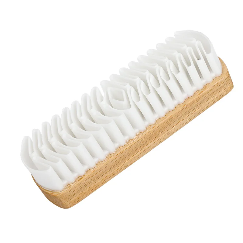 Multifunctional polishing leather rubber suede care cleaning sports shoes nubuck brush wooden handle brush for shoes