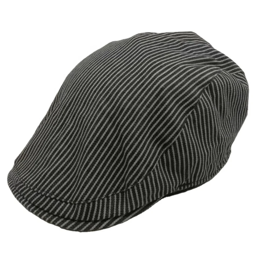 Custom Checked Men Ivy Cap Newsboy Beret Flat Cap Fashion Plain Western Winter OEM Customized Sea Spring Adult Logo Style Felt