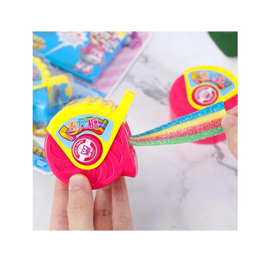 juguetes sorpresa chewing gum rainbow bulk snacks wholesale china carton surprise funny sweet Tape kids measure candy toys