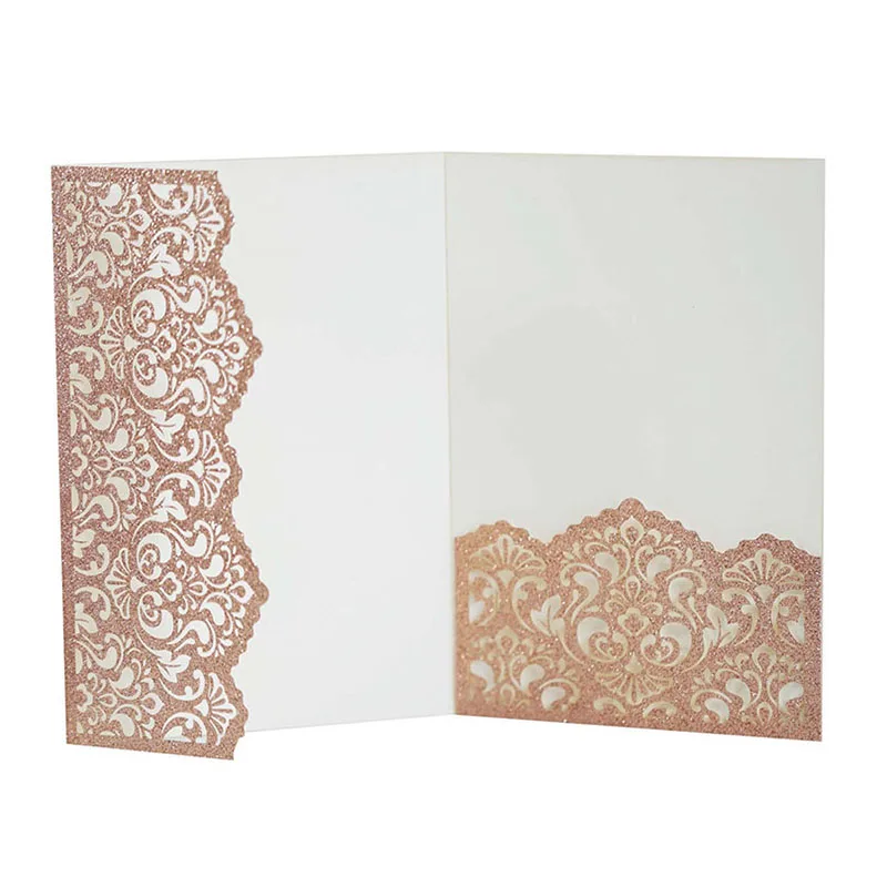 Stylish European Style Wedding Invitation Card Shine Laser Cut Wedding Invitation Custom Wedding Invitation
