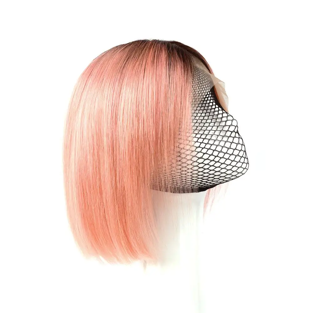 K.S WIGS Lace Front  Straight BOB Mixed Ombre Colored Wig Virgin Hair Lace Wig