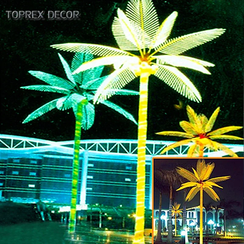 IP65 Waterproof Outdoor Landscape LED Decorative Lighting Artificial Coconut Tree Lights