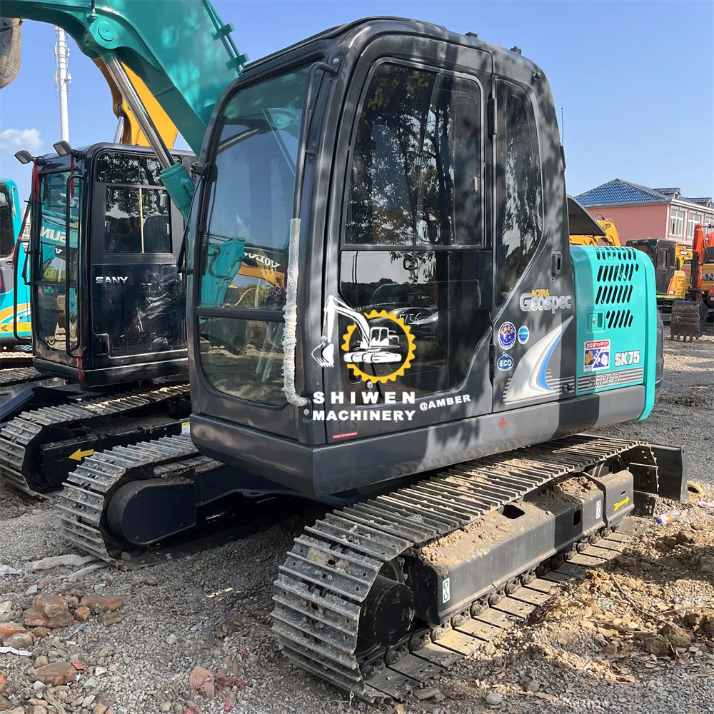 Original Japan Low Working Hours kobelco SK75 excavator in stock, kobelco SK75-8 SK60 SK60-7 SK60-8 SK70 SK100 at low price