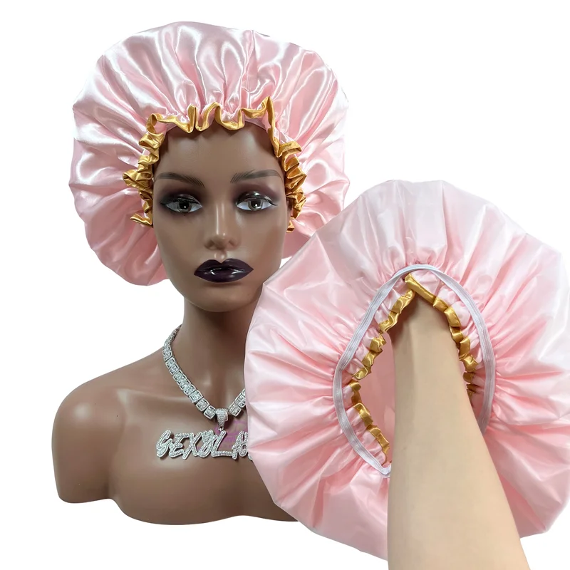 Hot sale waterproof shower bonnets double layer custom logo bonnets