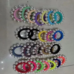 Cheap Custom Hair Accessories Elastic Ribbon Hair Ties Sample processing custom ladies fashion nail beads hair band