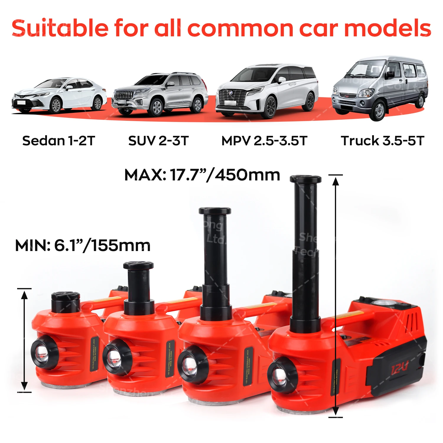 Electric Car Jack 5 Ton 12v Kit Hydraulic Car Jack Emergency Repair Tools Car Accessories