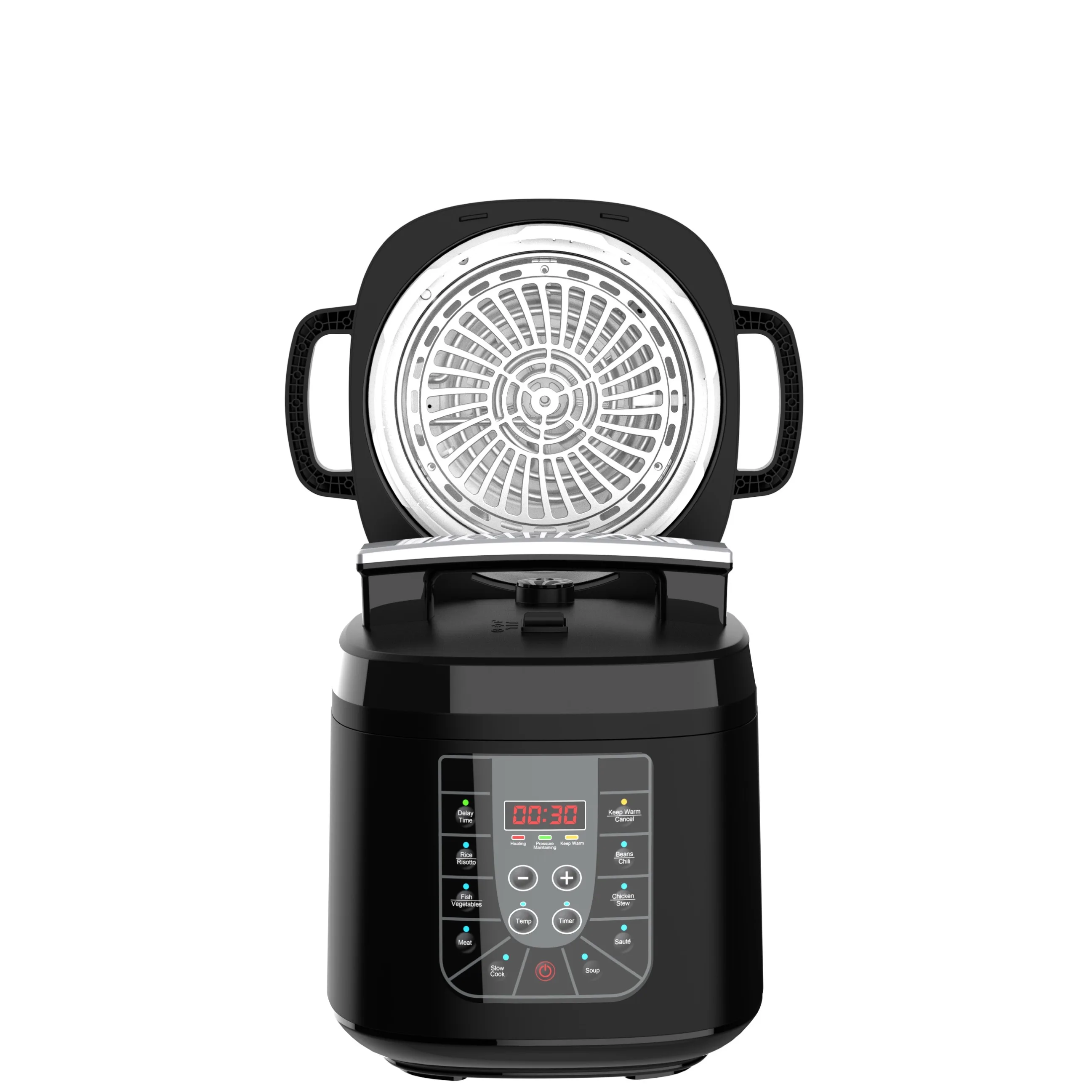 YBW610 Black 6L/8L 0-70KPA Top-blown Aluminum Ceramic oil Intelligent Household Electric Pressure Cooker With Air Fryer