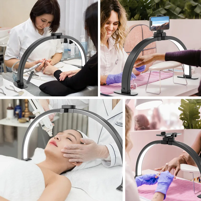 Best Sale high-quality half moon arch nail Tools painting desk Table Lamps beauty salon Manicurist LED nail lamp